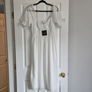 Le Lis White Puff Sleeve Sundress
